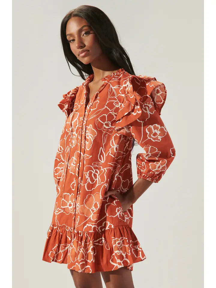 Sammy Marmalade Ruffle Drop Waist Dress