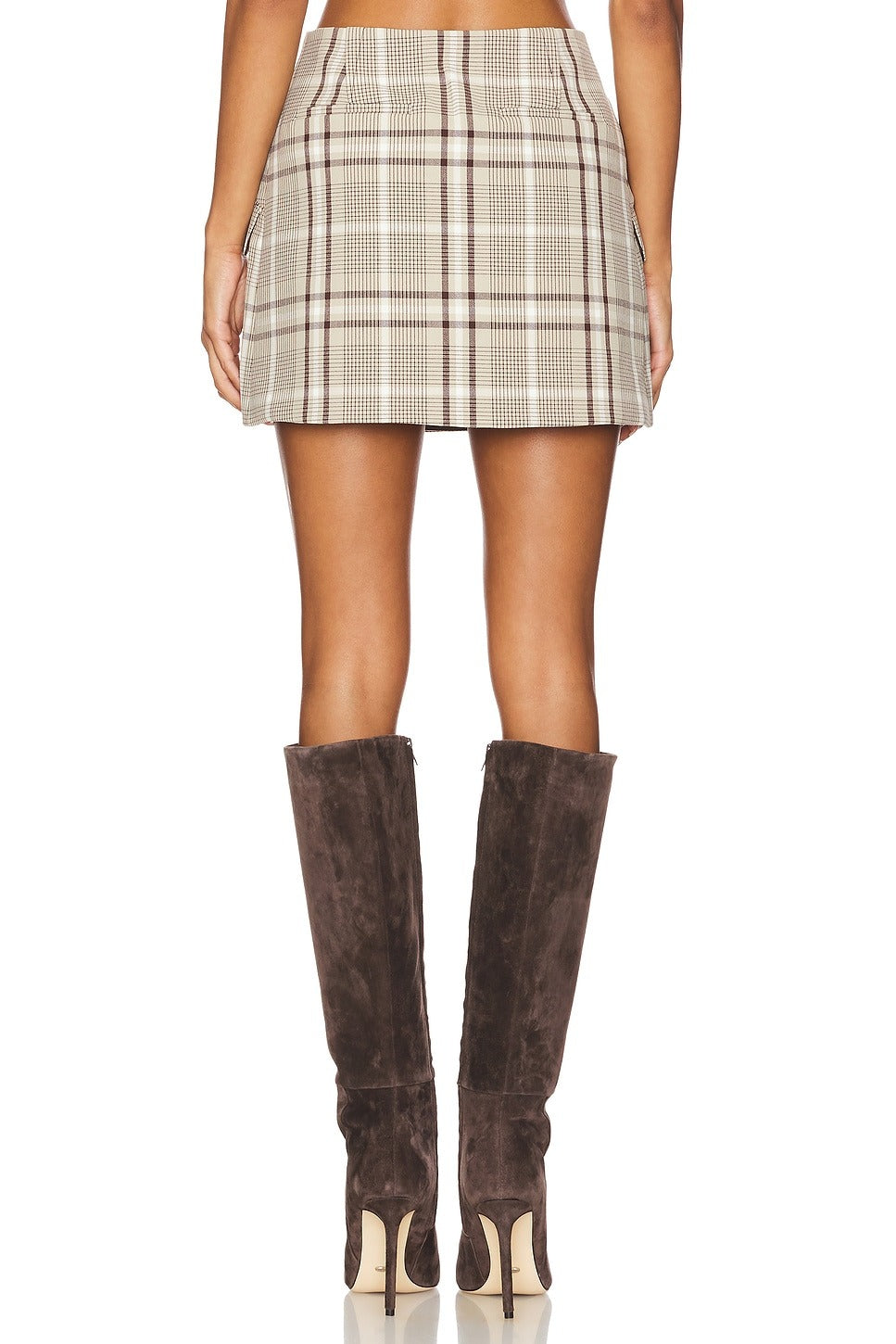 PAYTON WRAP MINI SKIRT in Light Brown