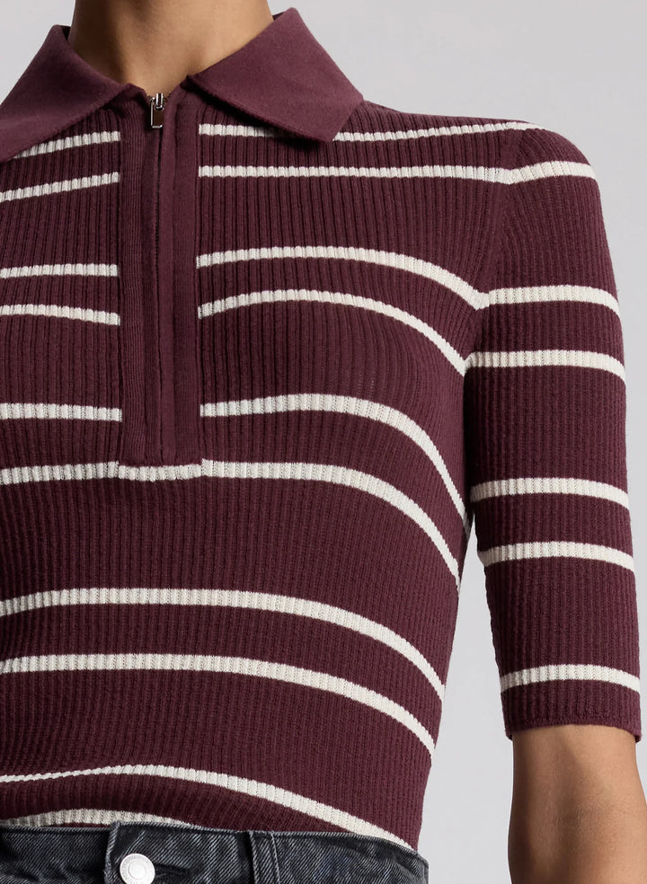 Cooper Top in Carob/White Stripe