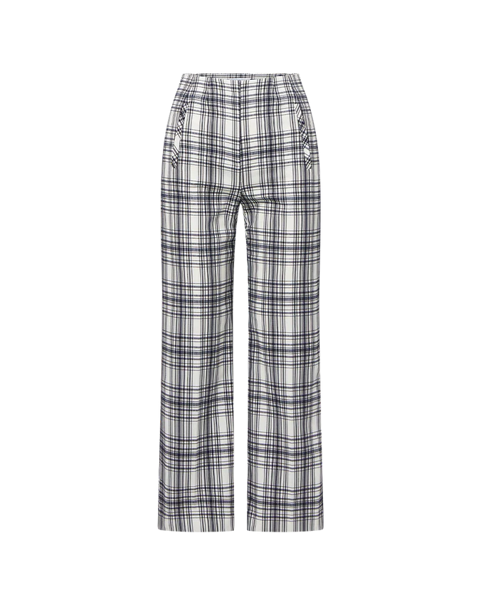 Dova Pant in Ivory Plaid