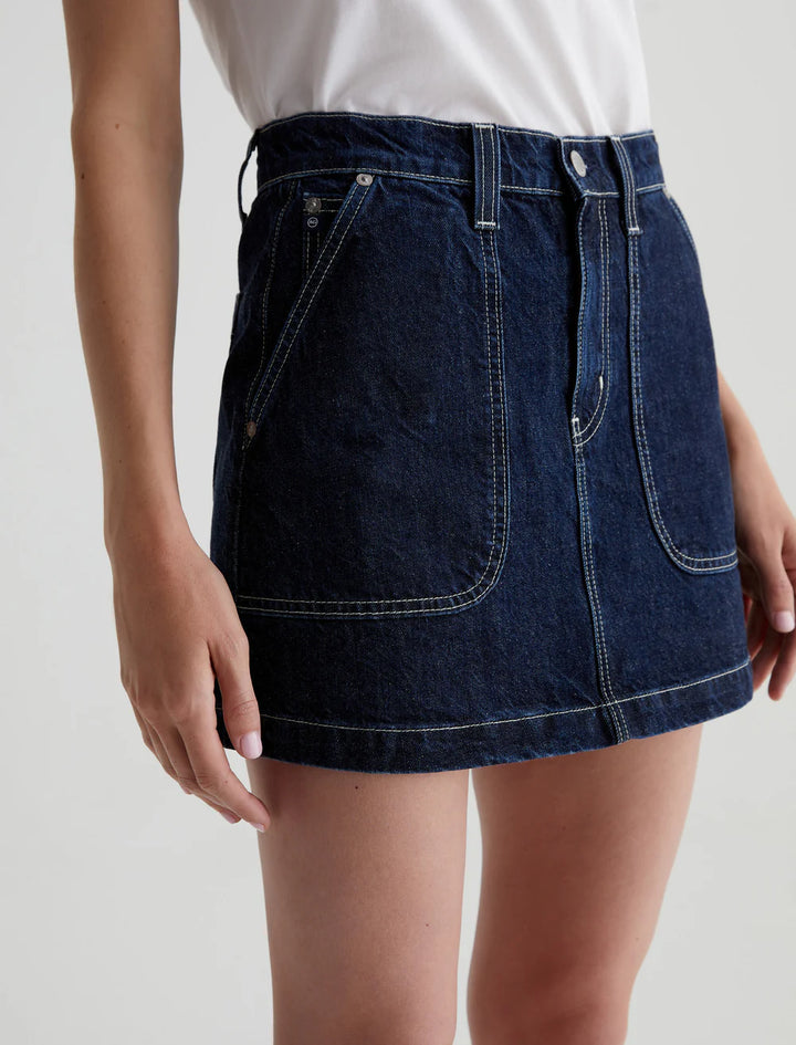 Jae Denim Utility Skirt in Interstellar