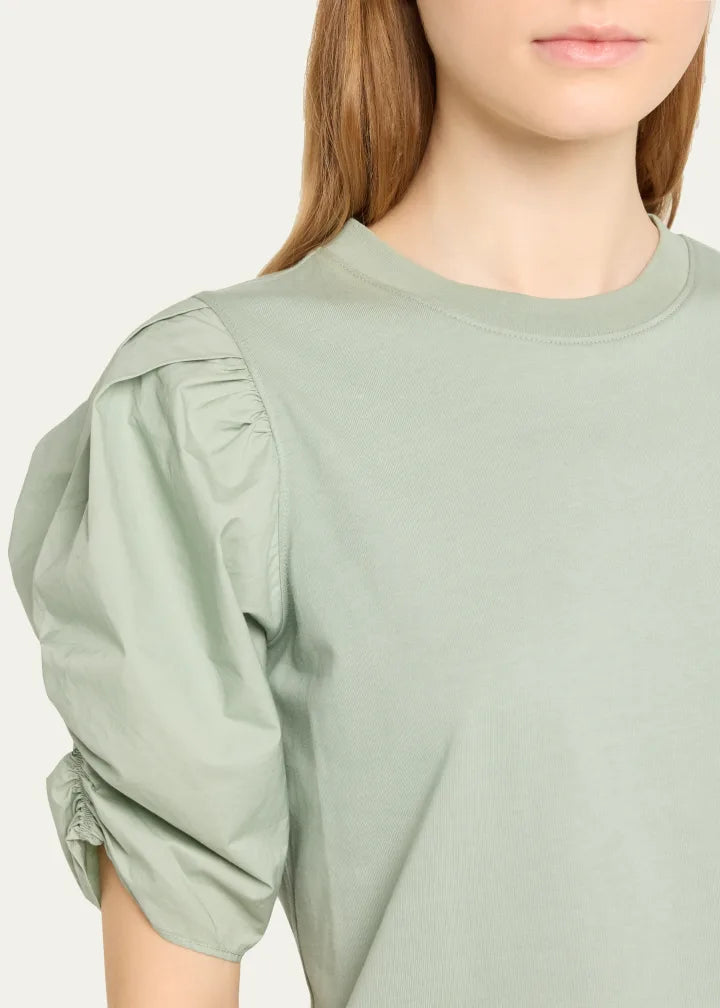 Pleated Puff Sleeve in Sage