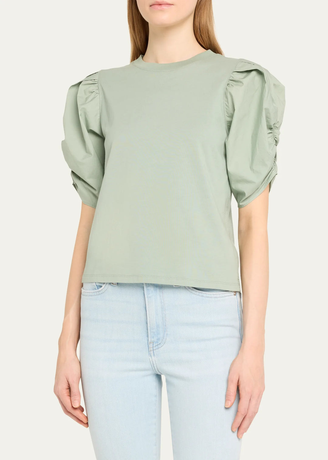 Pleated Puff Sleeve in Sage