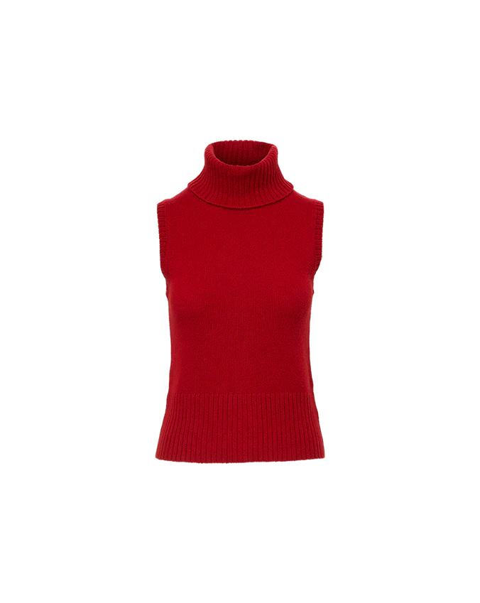 Mazzy Cashmere Shell in Crimson