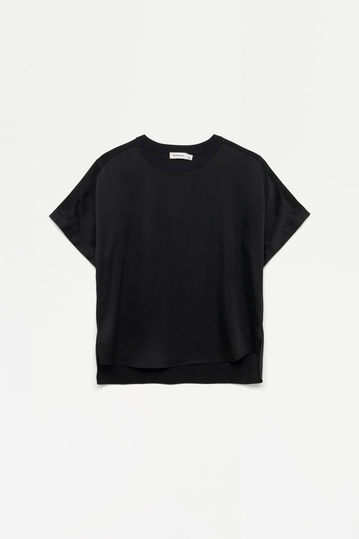 Addy Knit Back T-Shirt in Black