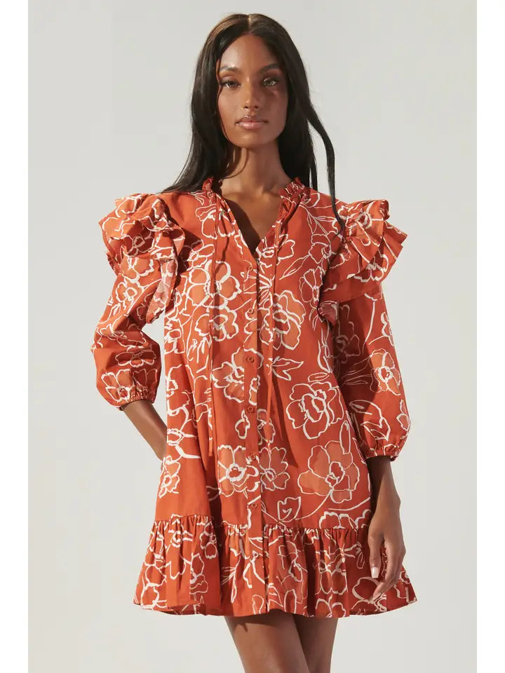 Sammy Marmalade Ruffle Drop Waist Dress