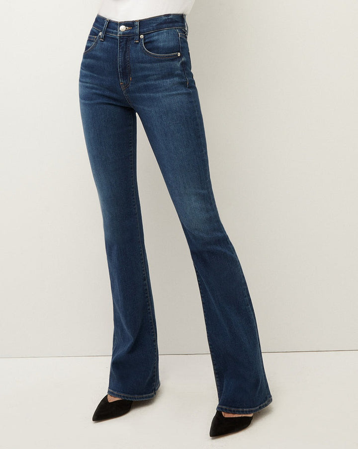 Beverly High Rise Skinny Flare in Bright Blue